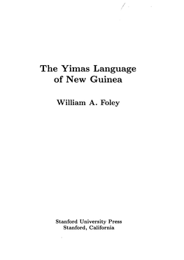 The Yimas Language of New Guinea