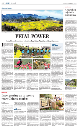 PETAL POWER More Than 1,800 Runners from Home and Abroad Signed up for the Marathon and a 5­Kilometer Mini­ Marathon