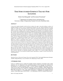 The Structured Compact Tag-Set for Luganda