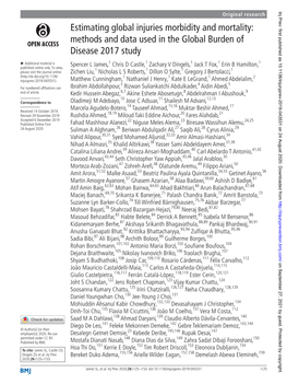 Estimating Global Injuries Morbidity and Mortality