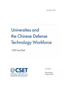 Universities and the Chinese Defense Technology Workforce