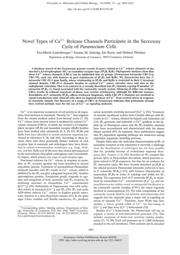 Novel Types of Ca2+ Release Channels Participate in the Secretory Cycle Of