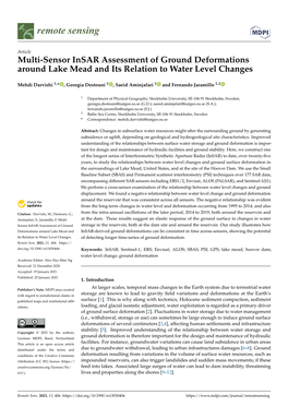 Multi-Sensor Insar Assessment of Ground Deformations Around Lake Mead and Its Relation to Water Level Changes