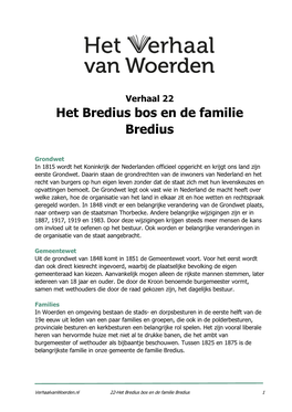 Het Bredius Bos En De Familie Bredius