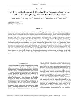 A 3-D Historical Data Integration Study in the Heath Steele Mining Camp, Bathurst New Brunswick, Canada