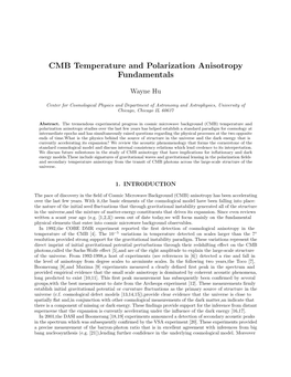 CMB Temperature and Polarization Anisotropy Fundamentals