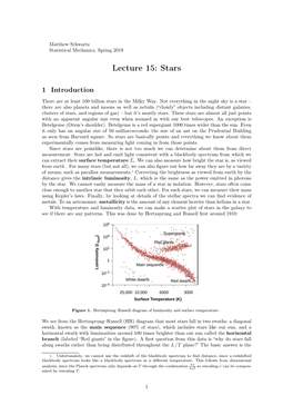 Lecture 15: Stars