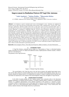 Improvement in Radiation Pattern of Yagi-Uda Antenna