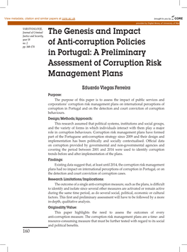 The Genesis and Impact of Anti-Corruption Policies in Portugal