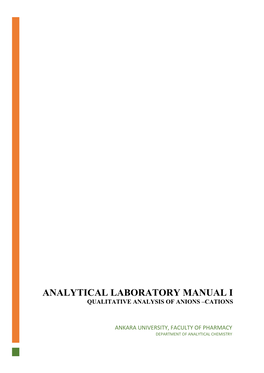 ANALYTICAL CHEMISTRY LAB MANUAL 1-Qualitative Analysis