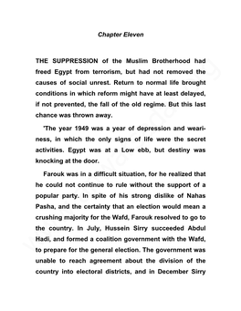 Chapter Eleven the SUPPRESSION of the Muslim Brotherhood Had