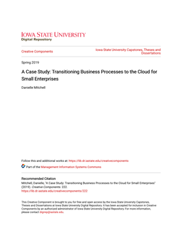 A Case Study: Transitioning Business Processes to the Cloud for Small Enterprises