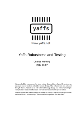 Yaffs Robustness and Testing