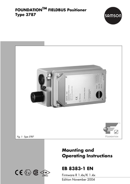 FOUNDATION™ FIELDBUS Positioner Type 3787