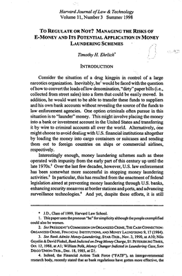 Harvard Journal of Law & Technology Timothy H. Ehrlich"