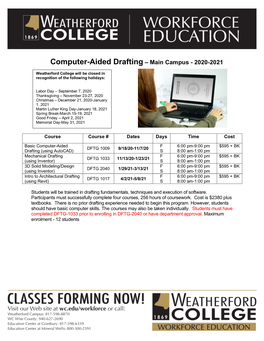 Computer-Aided Drafting – Main Campus - 2020-2021