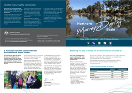 Northern Murray-Darling Basin Water for the Environment – 2020-21