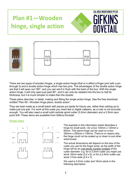 Single Action Wooden Hinge