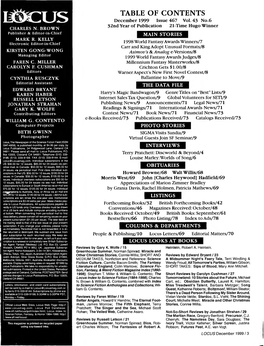 TABLE of CONTENTS December 1999 Issue 467 Vol