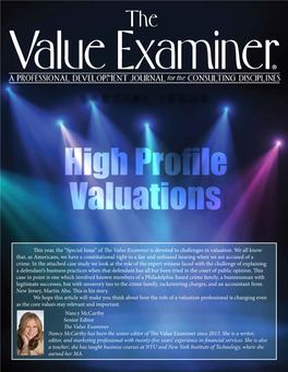 “Special Issue” of the Value Examiner Is Devoted to Challenges in Valuation