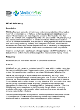 MDA5 Deficiency