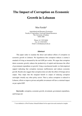 Phd Thesis, That Is, the Theoretical Model, Estimation Results and Policy Implications