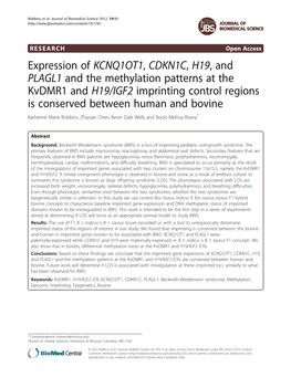 Expression of KCNQ1OT1, CDKN1C, H19, and PLAGL1 and The