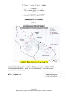 Rapport DIG Et Autorisation Environnementale Unique