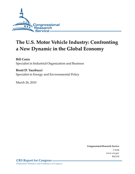 The US Motor Vehicle Industry