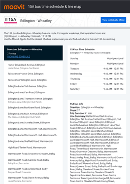 15A Bus Time Schedule & Line Route