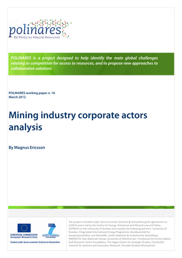 Mining Industry Corporate Actors Analysis