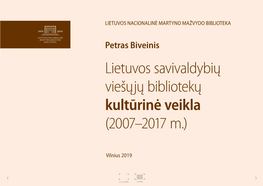 Lietuvos Savivaldybių Viešųjų Bibliotekų Kultūrinė Veikla (2007–2017 M.)