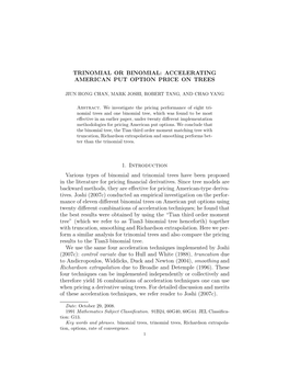 Trinomial Or Binomial: Accelerating American Put Option Price on Trees