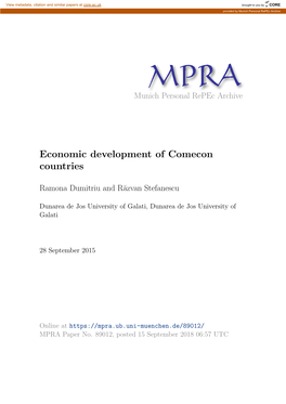 Economic Development of Comecon Countries