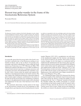 Present True Polar Wander in the Frame of the Geotectonic Reference System