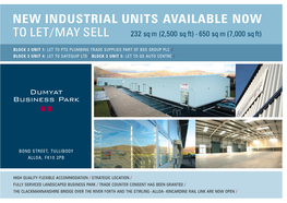 New Industrial Units Available Now to Let/May Sell