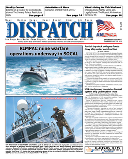 RIMPAC Mine Warfare Operations Underway in SOCAL