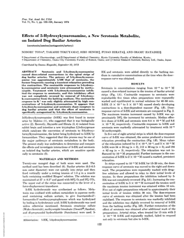 Effects of 5-Hydroxykynurenamine, a New Serotonin Metabolite