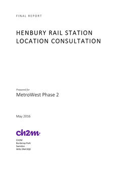 Henbury Rail Station Location Consultation