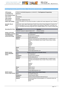 CTRI Trial Data