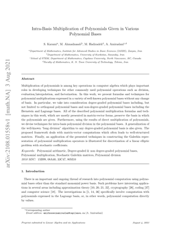 Intra-Basis Multiplication of Polynomials Given in Various Polynomial Bases