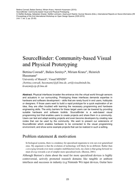 Sourcebinder: Community-Based Visual and Physical Prototyping
