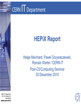 Hepix Report