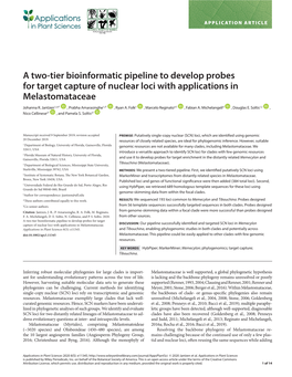 Tier Bioinformatic Pipeline to Develop Probes for Target Capture of Nuclear Loci with Applications in Melastomataceae
