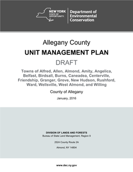 2017 Draft Allegany Unit State Forests