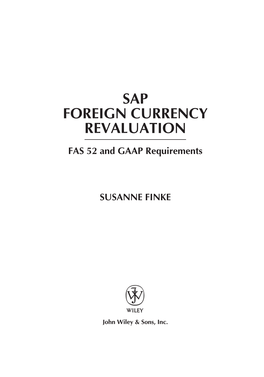 Sap Foreign Currency Revaluation