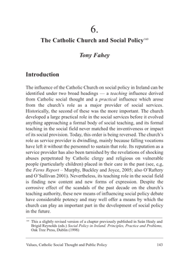 The Catholic Church and Social Policy160
