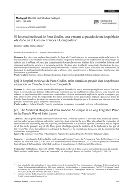 El Hospital Medieval De Pena Godón, Una Ventana Al Pasado De Un Despoblado Olvidado En El Camino Francés a Compostela1