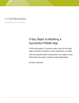 Whitepaper 5 Steps to Build a Successful Mobile