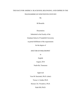 The Race for America: Blackness, Belonging, and Empire in The